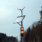 В Томске появился экспериментальный светофор, питающийся от энергии солнца и ветра